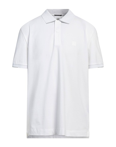 C.P. COMPANY Polo shirt White 95% Cotton, 5% Elastane