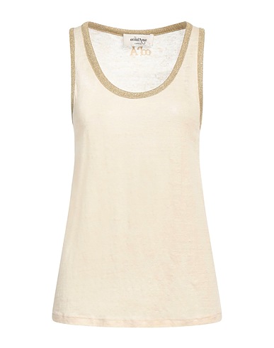 OTTOD'AME Top Beige 100% Linen, Polyester, Polyamide