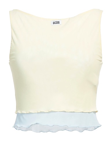 GCDS Top Pastel yellow 80% Nylon, 20% Elastane