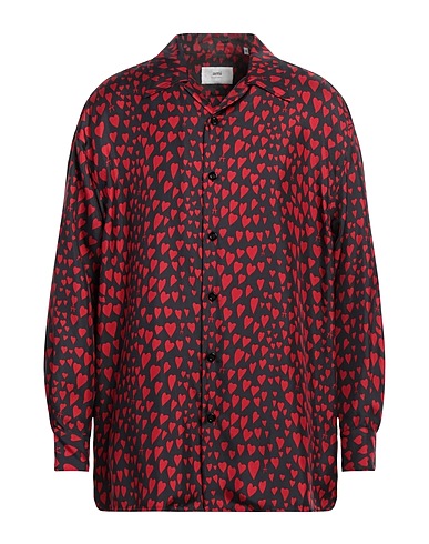 AMI ALEXANDRE MATTIUSSI 柄入りシャツ ブラック レーヨン 55% / シルク 45%