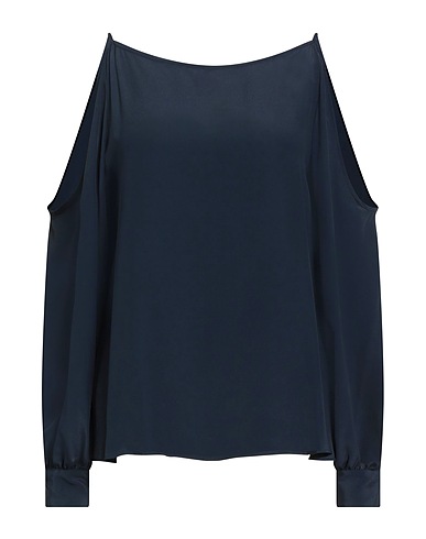 OTTOD'AME Top spalle scoperte Blu navy 70% Acetato, 30% Seta