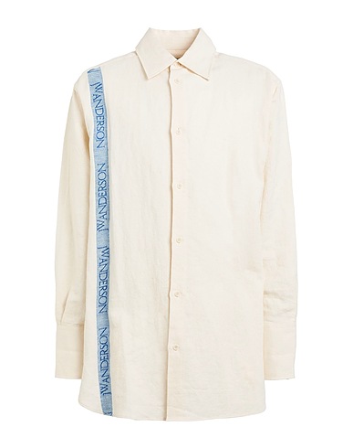 JW ANDERSON Striped shirt Ivory 51% Cotton, 49% Linen