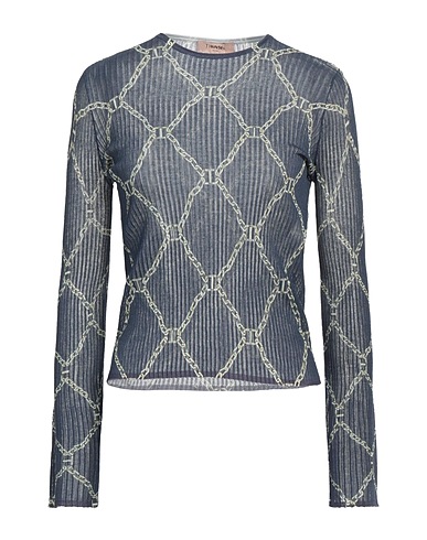 TWINSET Top Blue 82% Cotton, 18% Polyamide