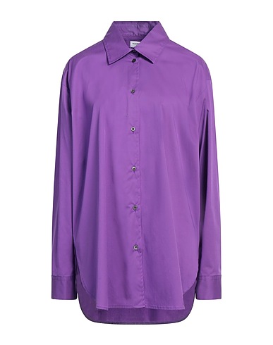 RUE DU BAC Solid colour shirts & blouses Purple 66% Cotton, 31% Polyamide, 3% Elastane
