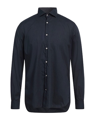 BROOKSFIELD Solid colour shirt Midnight blue 100% Cotton