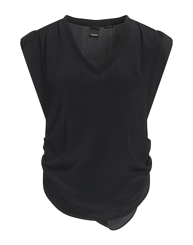 PINKO Top Black 76% Acetate, 24% Silk