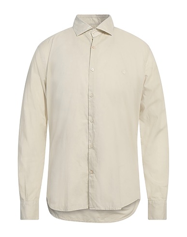 BROOKSFIELD Solid colour shirt Cream 100% Cotton