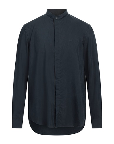 ARMANI EXCHANGE Solid color shirt BLU NOTTE 70% Lyocell, 30% Polyester