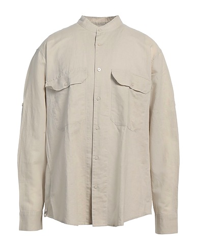 ARMANI EXCHANGE Linen shirt Cream 55% Linen, 45% Cotton