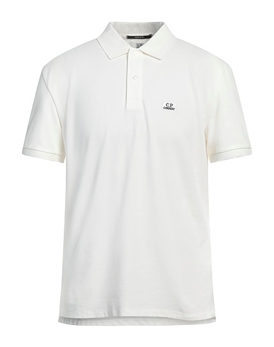 C.P. COMPANY Polo shirt White 95% Cotton, 5% Elastane