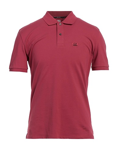 C.P. COMPANY Polo shirt Brick red 95% Cotton, 5% Elastane