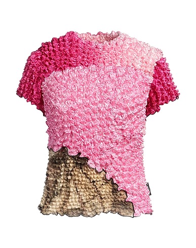 MARINE SERRE Top Pink 100% Polyester, Recycled polyester, Elastane, Recycled polyamide, Recycled elastane