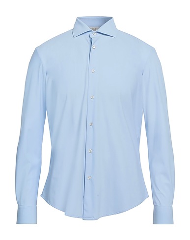 BRIAN DALES Solid colour shirt Light blue 76% Nylon, 24% Elastane