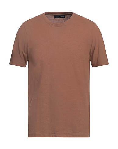 LARDINI Basic T-Shirt Camel 100% Cotton
