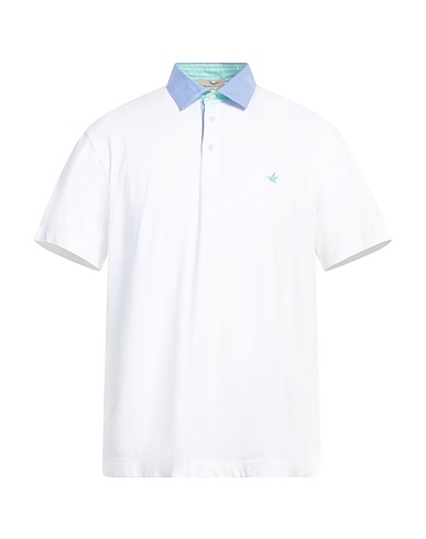 BROOKSFIELD Polo shirt White 95% Cotton, 5% Elastane