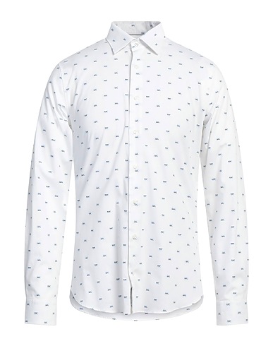 MICHAEL KORS MENS Patterned shirt White 96% Cotton, 4% Elastane