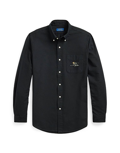 POLO RALPH LAUREN Shirts CLASSIC FIT POLO BEAR OXFORD SHIRT
 Black 100% Cotton