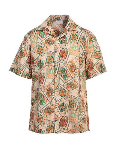 DRÔLE DE MONSIEUR Linen shirt Apricot 53% Linen, 47% Cotton