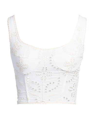 CHARO RUIZ IBIZA Top Blanc 60% Coton, 20% Lin, 20% Polyester
