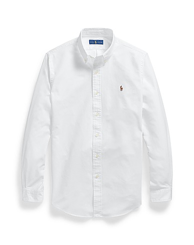 POLO RALPH LAUREN Camicia a righe Custom Fit Oxford Shirt
 Bianco 100% Cotone