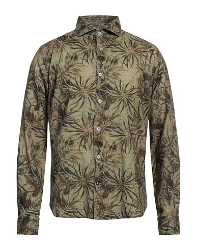 ALLEY DOCKS 963 Chemise en lin Vert militaire 55% Lin, 45% Coton