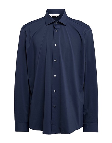 BRIAN DALES Solid colour shirt Midnight blue 87% Polyamide, 13% Elastane