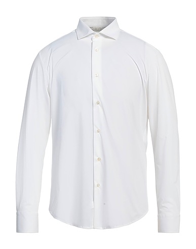 BRIAN DALES Solid colour shirt White 87% Polyamide, 13% Elastane