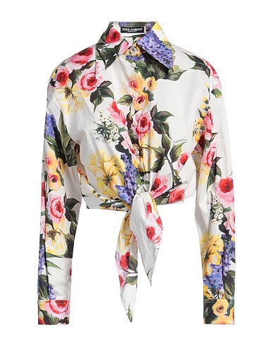 DOLCE&GABBANA Floral shirts & blouses White 100% Cotton