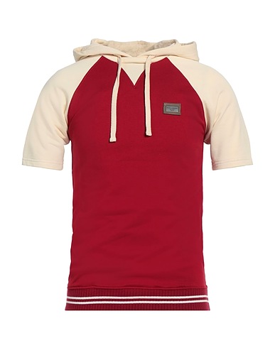DOLCE&GABBANA Hooded sweatshirt Burgundy 100% Cotton, Calfskin, Zamak