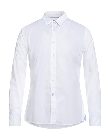 FRED MELLO Solid colour shirt White 70% Cotton, 30% Linen