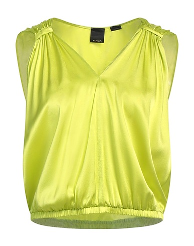 PINKO Top Lime green 94% Silk, 6% Elastane