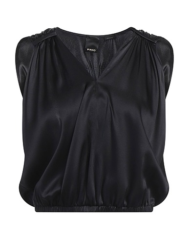 PINKO Top Black 94% Silk, 6% Elastane