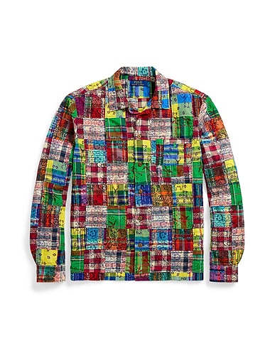 POLO RALPH LAUREN Patterned shirt Classic Fit Patchwork Madras Camp Shirt
 Garnet 100% Cotton