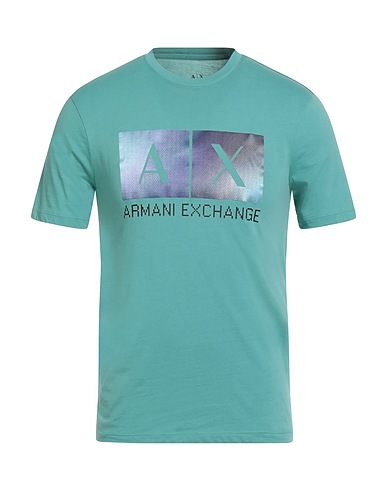 ARMANI EXCHANGE T-shirt Turquoise 100% Cotton