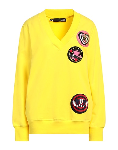 LOVE MOSCHINO Φούτερ Κίτρινο 95% Βαμβάκι, 5% Ελαστάνη