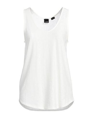 PINKO Tank top White 100% Linen
