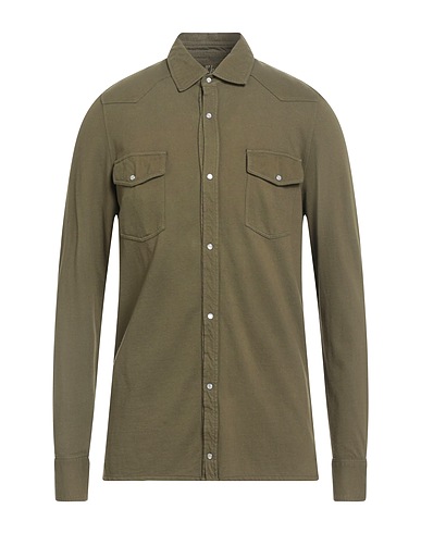 BL'KER Solid colour shirt Military green 100% Cotton
