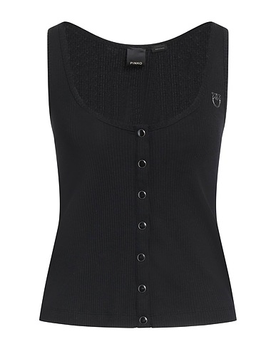 PINKO Tank top Black 48% Cotton, 48% Lyocell, 4% Elastane