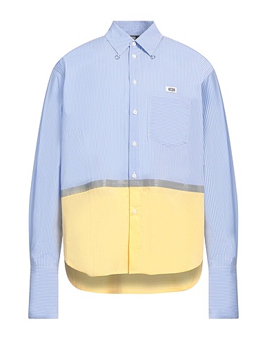 GCDS Camicia a righe Blu chiaro 77% Cotone, 20% Nylon, 3% Elastan
