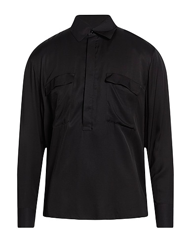 PT Torino Solid color shirt Black 100% Viscose