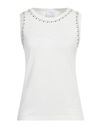 CLIPS MORE T-shirt White 95% Viscose, 5% Elastane