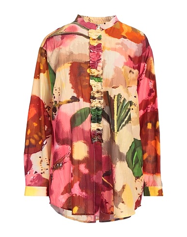 YAVI Camicie  e bluse fantasia Giallo pastello 86% Cotone, 14% Seta
