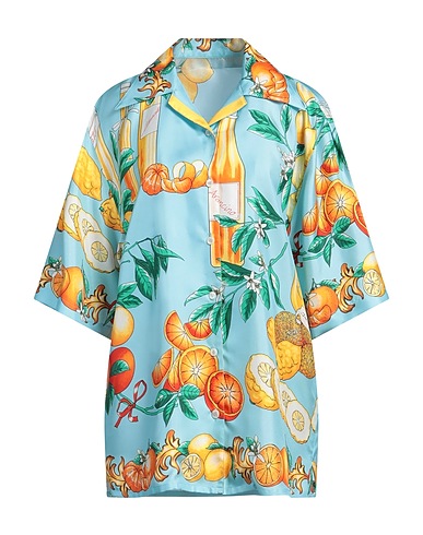 DOLCE&GABBANA Patterned shirts & blouses Sky blue 100% Silk
