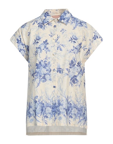 TWINSET Floral shirts & blouses Off white 55% Linen, 45% Cotton