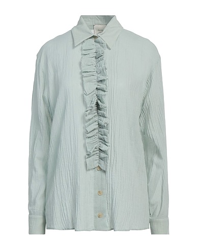 ALYSI Camicie e bluse tinta unita Verde chiaro 100% Cotone