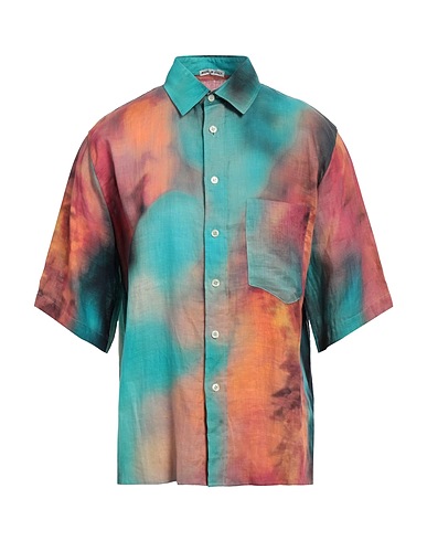 DESTIN Camicia fantasia Turchese 100% Lino