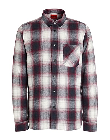 HUGO Checked shirt Burgundy 100% Cotton