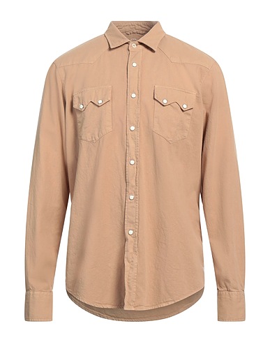 ROŸ ROGER'S Camisa lisa Camel 100% Algodón