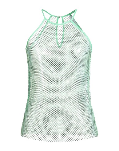 PATRIZIA PEPE Top Verde chiaro 96% Poliestere, 4% Elastan, Cotone, Vetro
