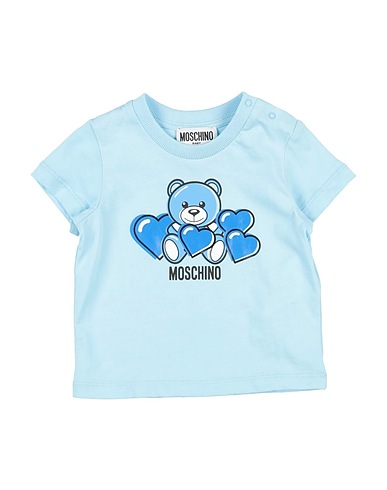 MOSCHINO BABY T-shirt Celeste 100% Cotone, Elastan